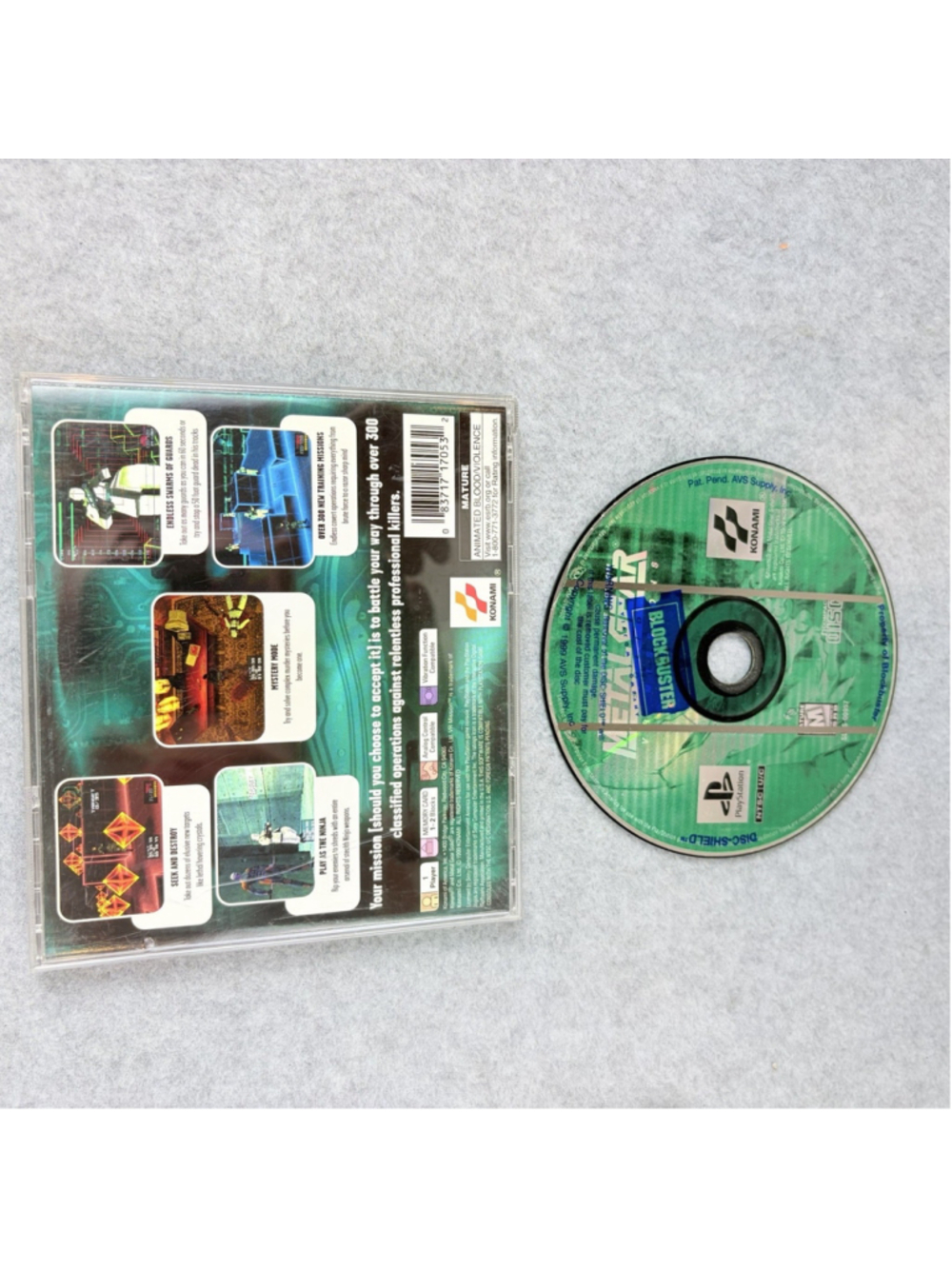 Metal Gear Solid VR Missions PS1 PlayStation 1 Black Label Konami No Manual